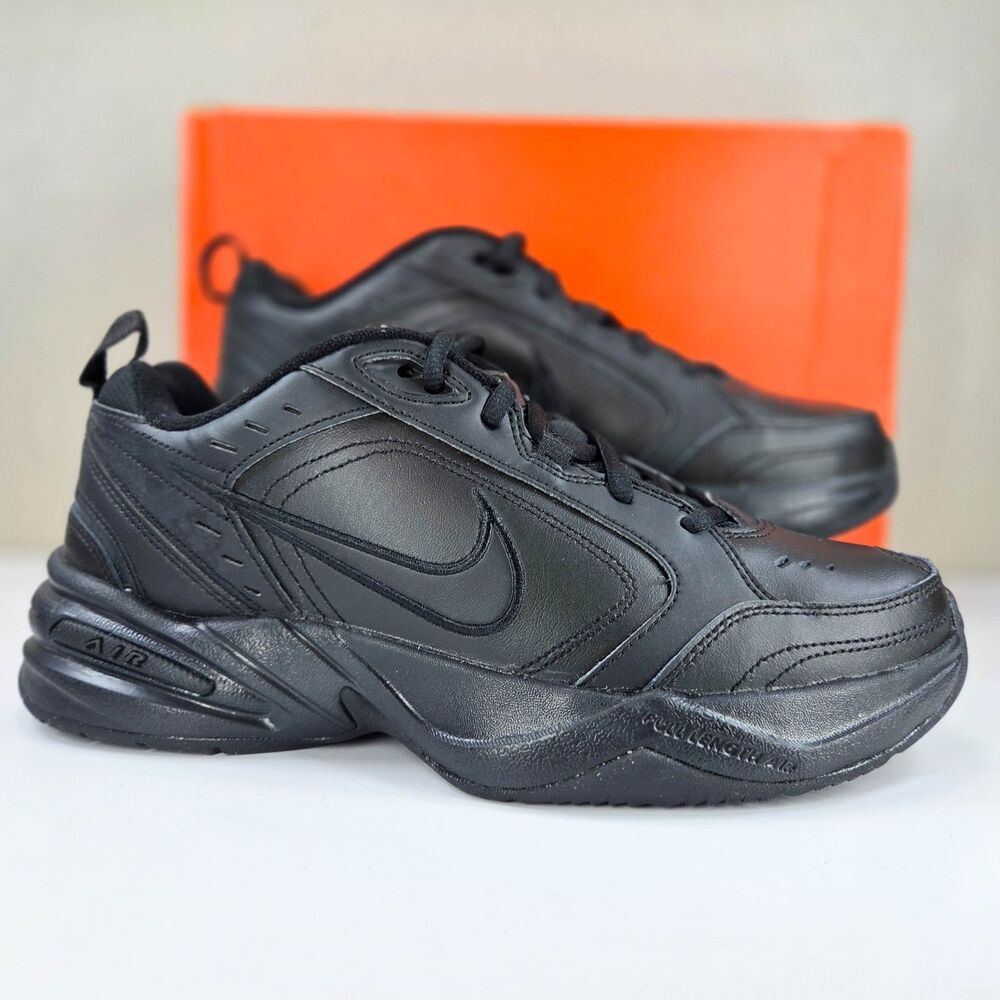 Nike Air Monarch IV Triple Black Training Shoes 415445-001 Men's Sz 8.5